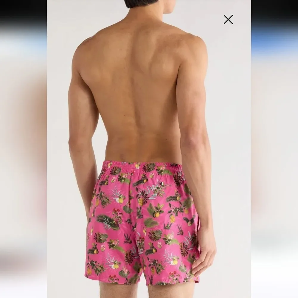 BOSS Piranha Swim Trunks Shorts Tropical Pink Size L